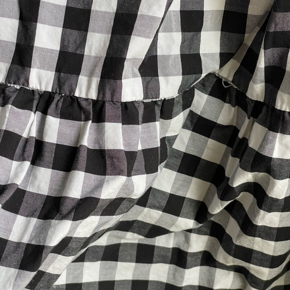 J Crew Black and White Tie Front 100% Cotton Gingham Skirt - Picture 3 of 12